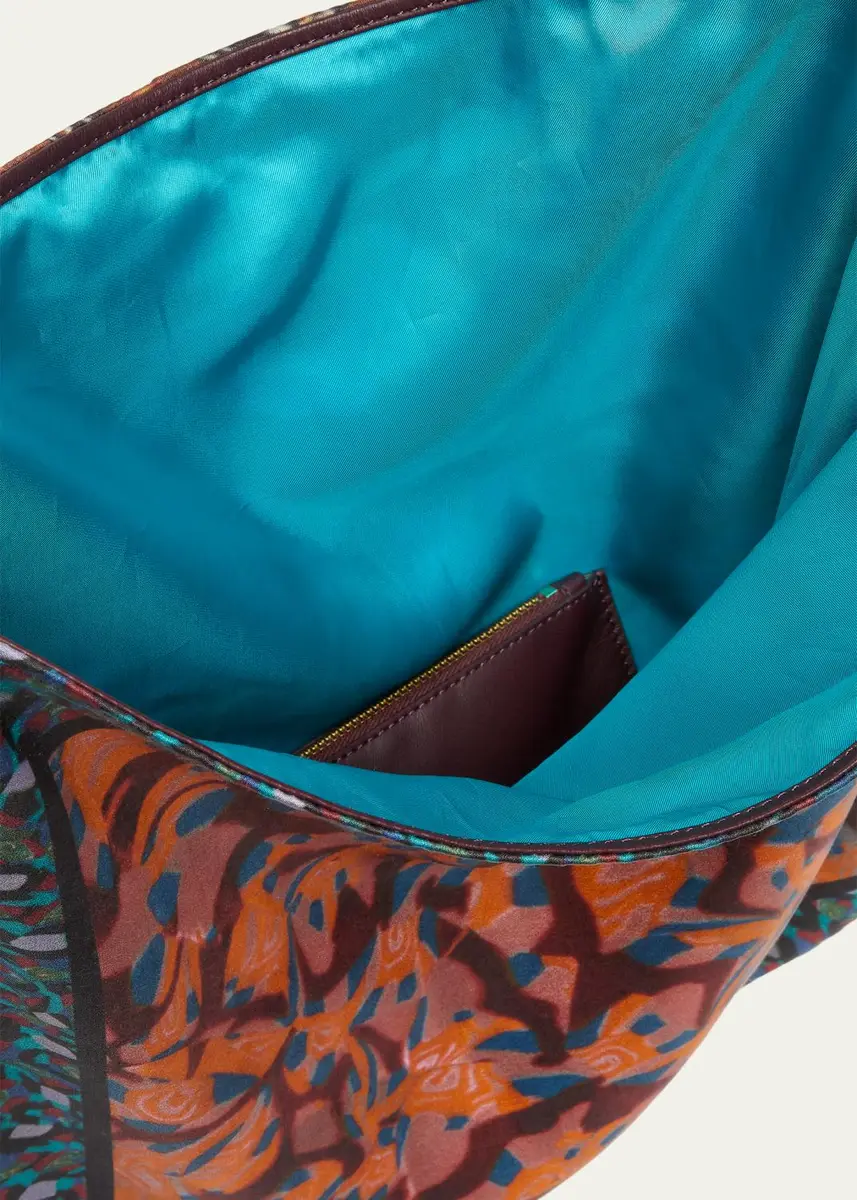 Dries Van Noten Scarf-Print Flat Hobo Bag | Thumbnail 4 Dries Van Noten Scarf-Print Flat Hobo Bag | Thumbnail 4