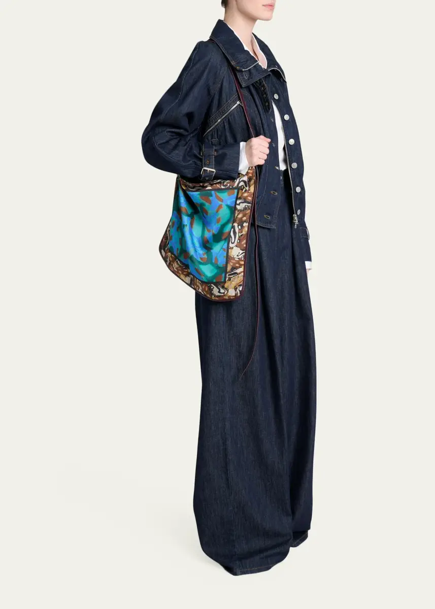 Dries Van Noten Scarf-Print Flat Hobo Bag | Thumbnail 5 Dries Van Noten Scarf-Print Flat Hobo Bag | Thumbnail 5