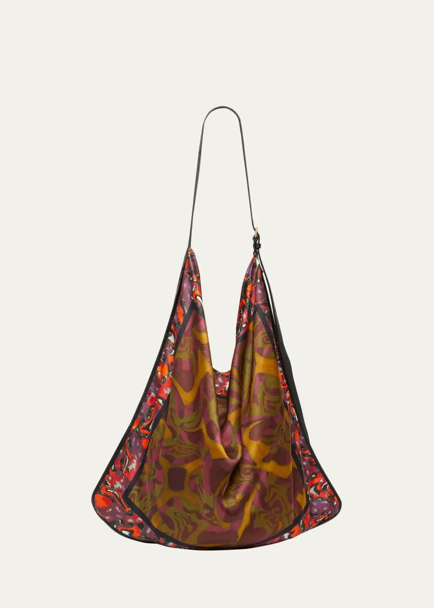Dries Van Noten Scarf-Print Flat Hobo Bag | Thumbnail 6 Dries Van Noten Scarf-Print Flat Hobo Bag | Thumbnail 6