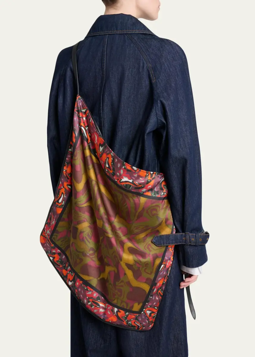 Dries Van Noten Scarf-Print Flat Hobo Bag | Thumbnail 7 Dries Van Noten Scarf-Print Flat Hobo Bag | Thumbnail 7