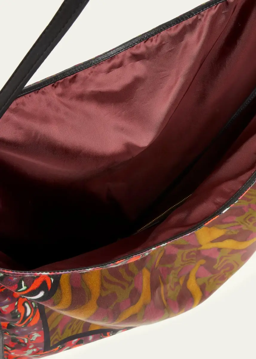 Dries Van Noten Scarf-Print Flat Hobo Bag | Thumbnail 9 Dries Van Noten Scarf-Print Flat Hobo Bag | Thumbnail 9