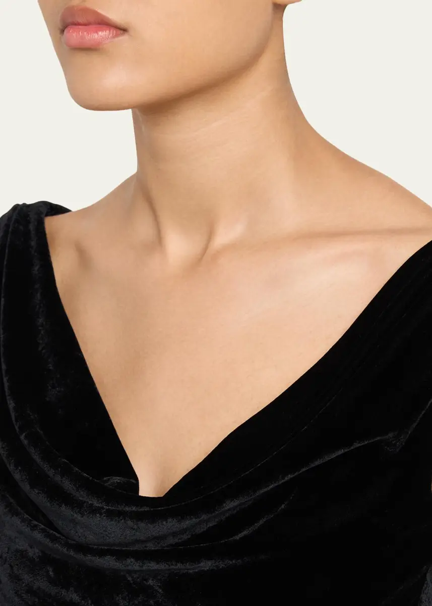 Lela Rose Crushed Velvet Draped Sleeveless Top | Thumbnail 5 Lela Rose Crushed Velvet Draped Sleeveless Top | Thumbnail 5