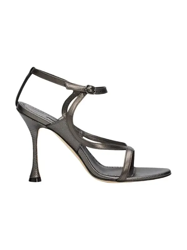 105mm Tibula Metallic Leather Ankle-Strap Sandals 105mm Tibula Metallic Leather Ankle-Strap Sandals