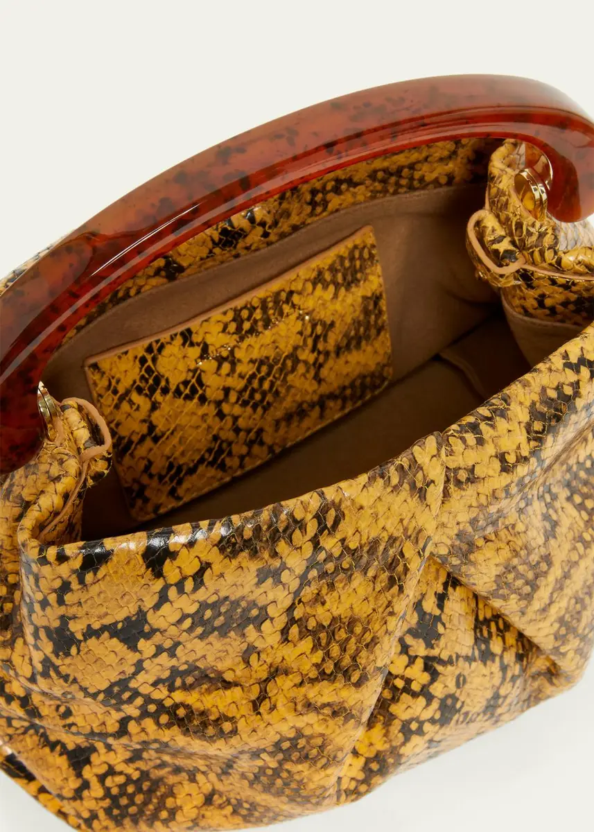 Dries Van Noten Pleated Snakeskin-Embossed Leather Top-Handle Bag | Thumbnail 4 Dries Van Noten Pleated Snakeskin-Embossed Leather Top-Handle Bag | Thumbnail 4