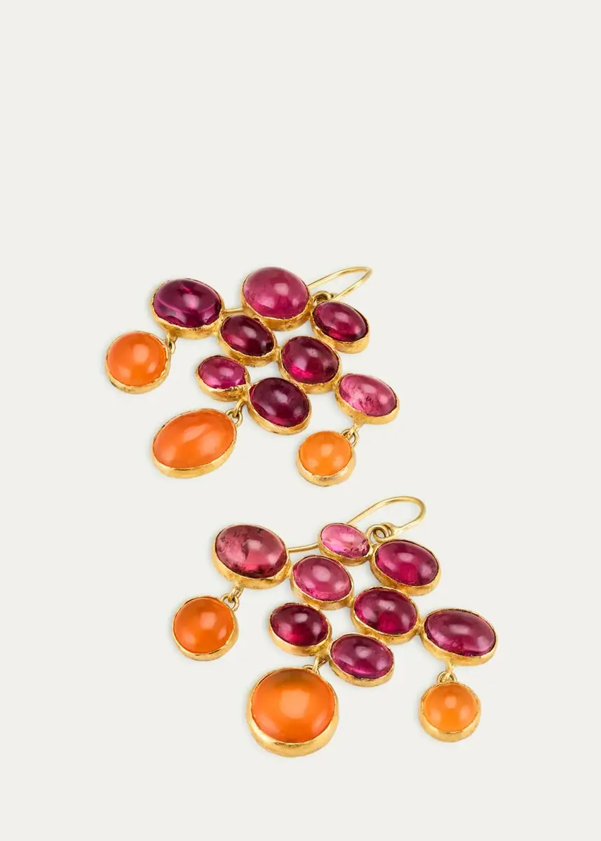 JUDY GEIB 18K Pink Tourmaline, Fire Opal and Carnelian Statement Earrings | Thumbnail 3 JUDY GEIB 18K Pink Tourmaline, Fire Opal and Carnelian Statement Earrings | Thumbnail 3