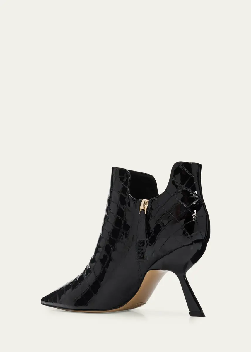 Alexandre Birman 85mm Meredith Croc-Embossed Leather Booties | Thumbnail 3