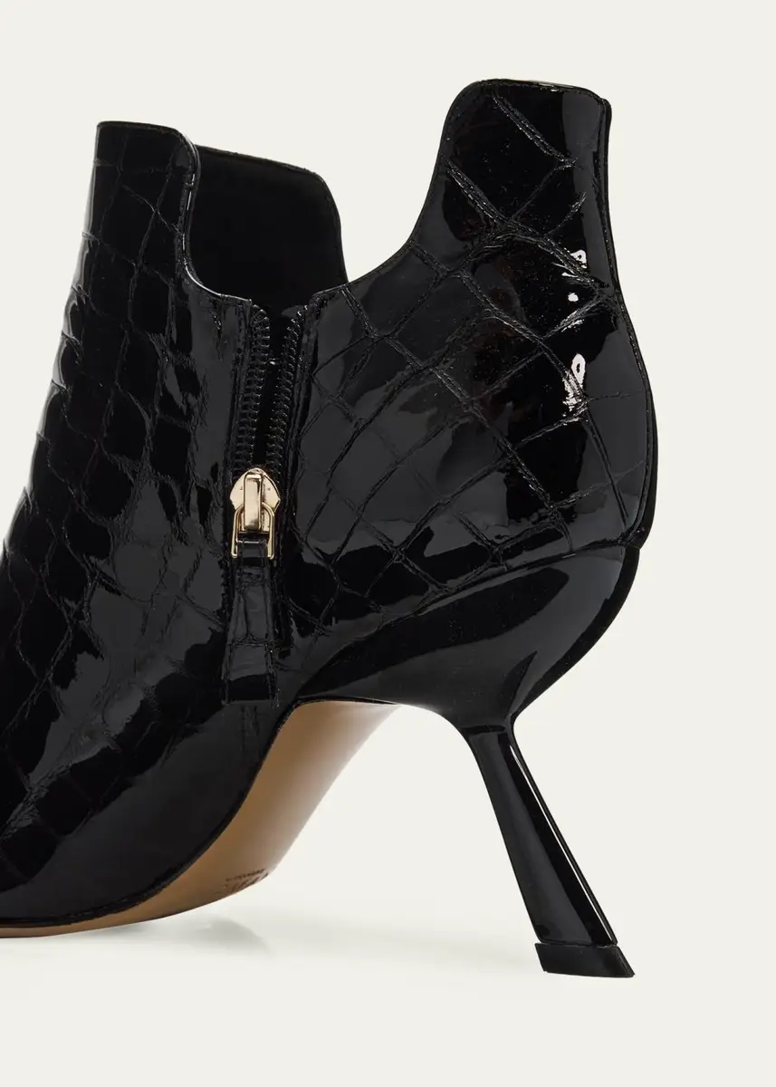 Alexandre Birman 85mm Meredith Croc-Embossed Leather Booties | Thumbnail 5