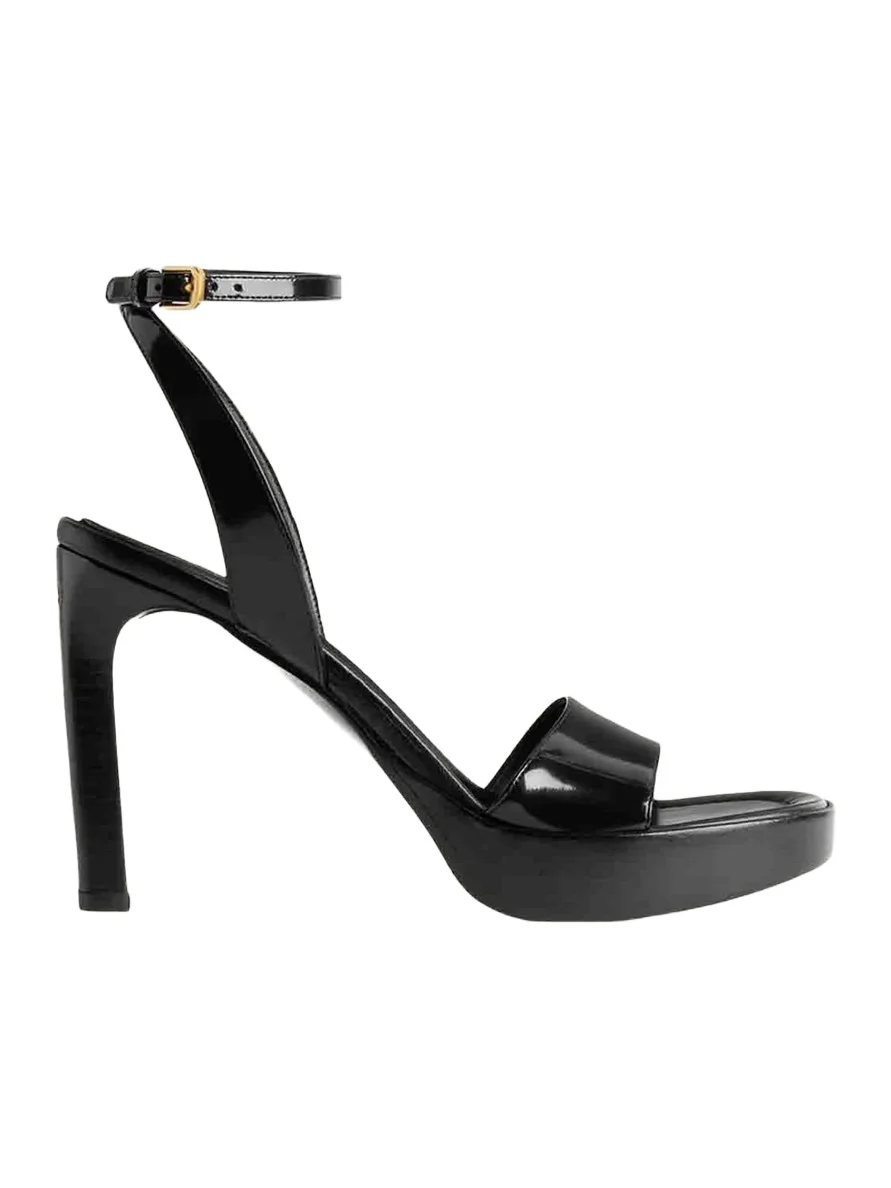 Balenciaga 100mm Fargo Patent Leather Platform Sandals