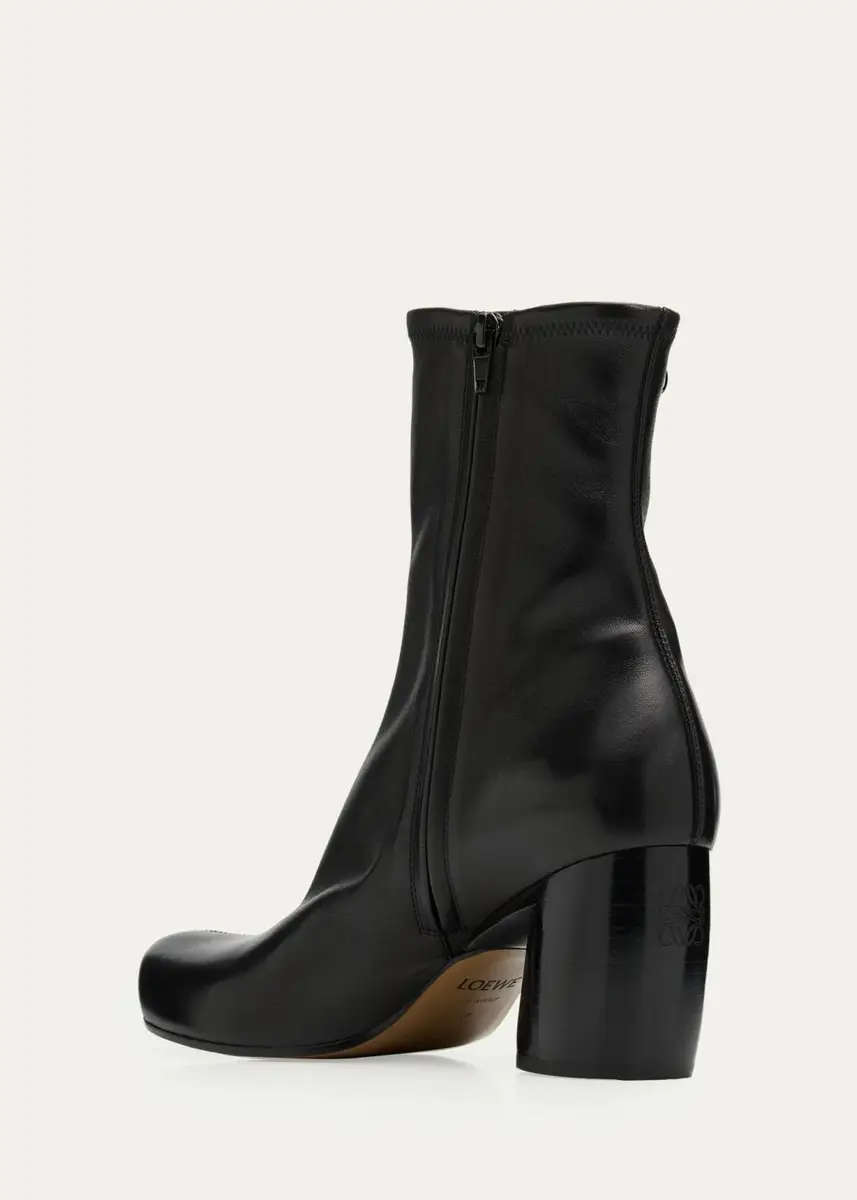 Loewe 70mm Oval Leather Zip Ankle Booties | Thumbnail 4