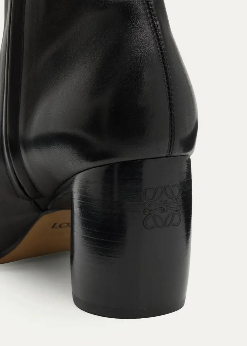 Loewe 70mm Oval Leather Zip Ankle Booties | Thumbnail 5