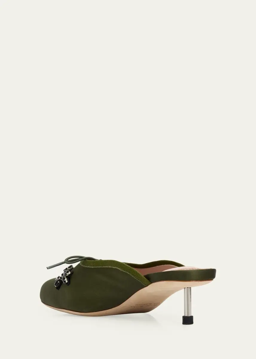 Simone Rocha 40mm Pointe Embellished Satin Ballerina Mules | Thumbnail 4 Simone Rocha 40mm Pointe Embellished Satin Ballerina Mules | Thumbnail 4