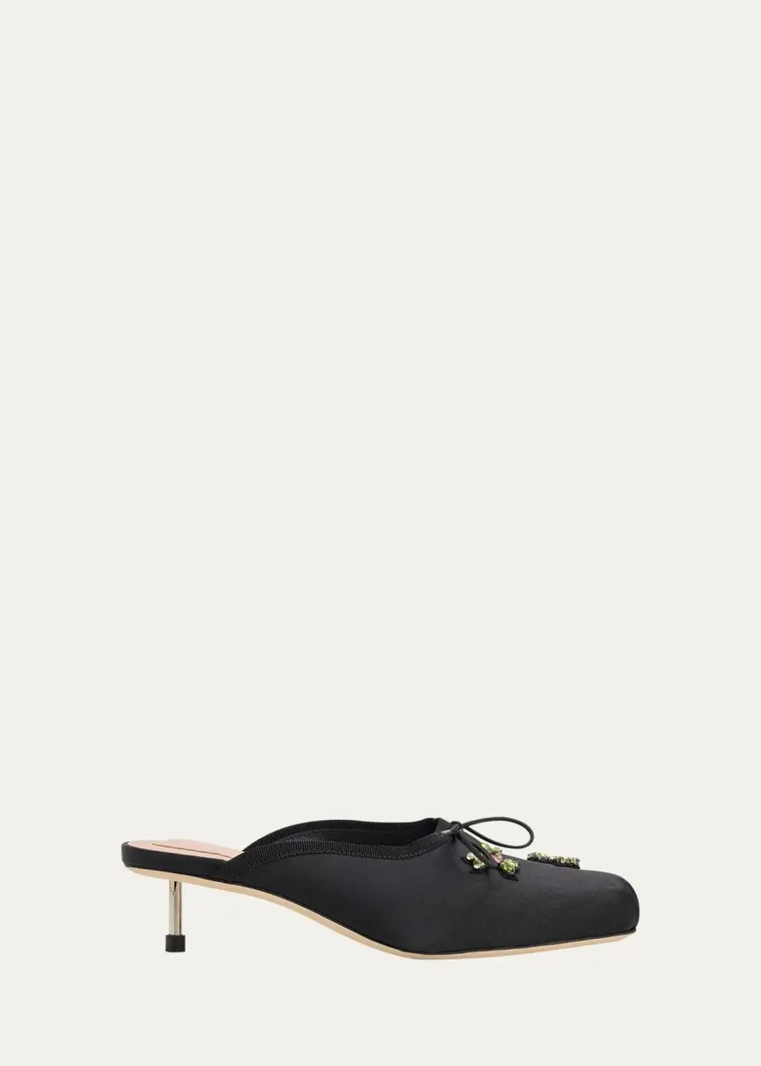 Simone Rocha 40mm Pointe Embellished Satin Ballerina Mules | Thumbnail 6 Simone Rocha 40mm Pointe Embellished Satin Ballerina Mules | Thumbnail 6