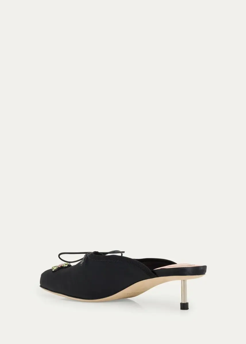Simone Rocha 40mm Pointe Embellished Satin Ballerina Mules | Thumbnail 9 Simone Rocha 40mm Pointe Embellished Satin Ballerina Mules | Thumbnail 9
