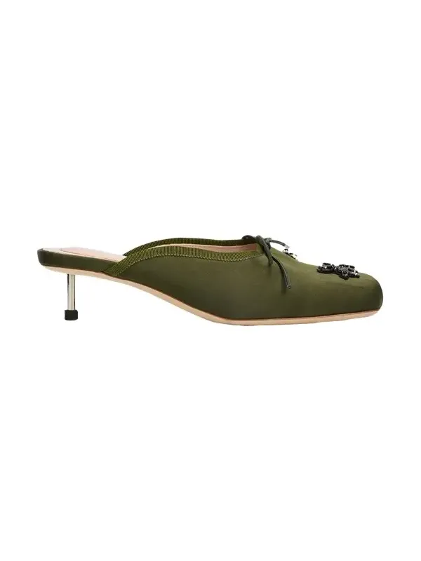 40mm Pointe Embellished Satin Ballerina Mules 40mm Pointe Embellished Satin Ballerina Mules