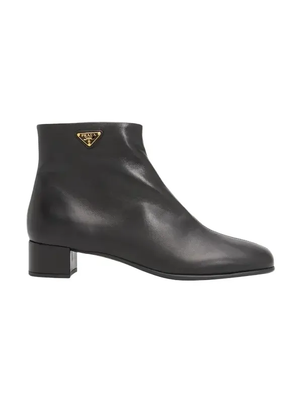 35mm Triangle Logo Leather Ankle Boots 35mm Triangle Logo Leather Ankle Boots
