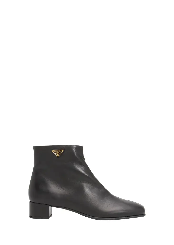 35mm Triangle Logo Leather Ankle Boots 35mm Triangle Logo Leather Ankle Boots