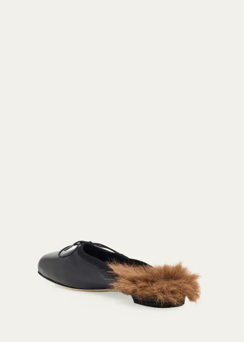 Simone Rocha Faux Fur Lined Leather Ballerina Mules | Thumbnail 2 Simone Rocha Faux Fur Lined Leather Ballerina Mules | Thumbnail 2