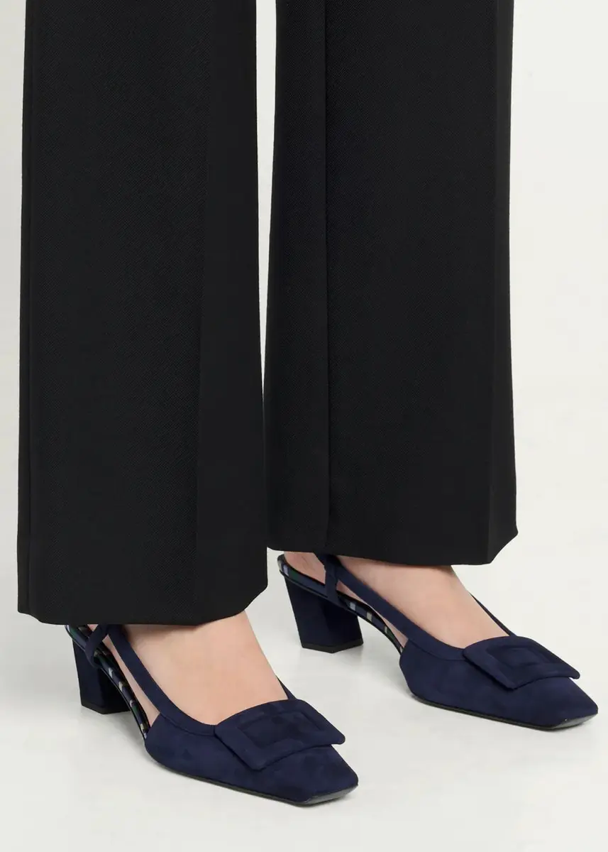Roger Vivier 45mm Belle Vivier Suede Covered Buckle Slingback Pumps | Thumbnail 2 Roger Vivier 45mm Belle Vivier Suede Covered Buckle Slingback Pumps | Thumbnail 2