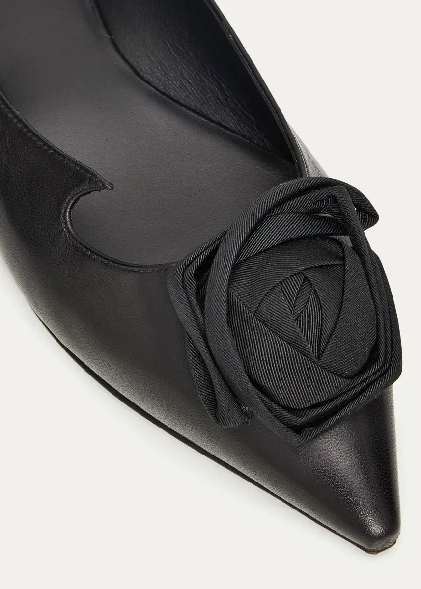 Roger Vivier I Love Vivier Rose Leather Ballerina Flats | Thumbnail 5 Roger Vivier I Love Vivier Rose Leather Ballerina Flats | Thumbnail 5