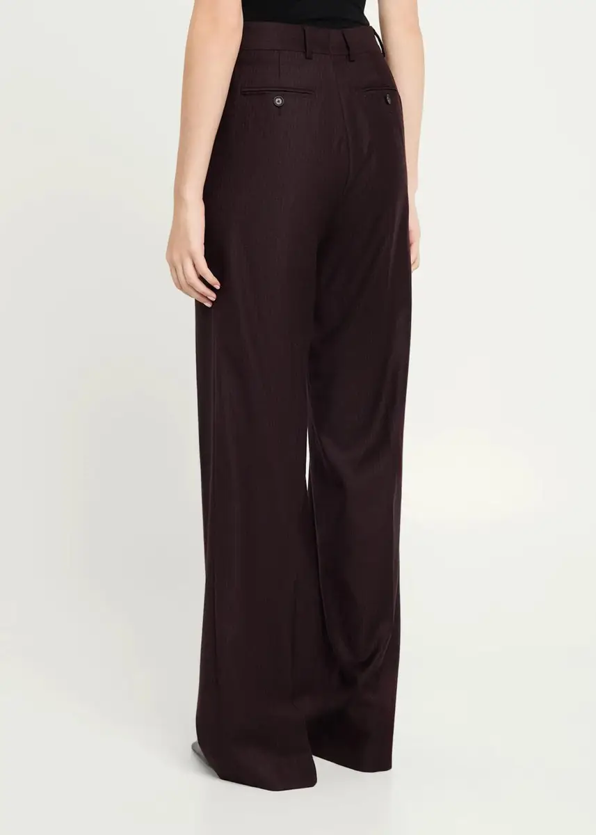 Kiton Pinstriped Wool-Blend Wide-Leg Pants | Thumbnail 3