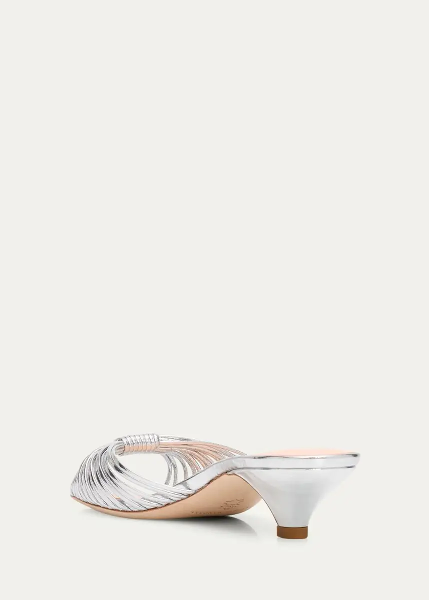 Loeffler Randall 40mm Dixie Strappy Metallic Leather Slide Sandals | Thumbnail 4