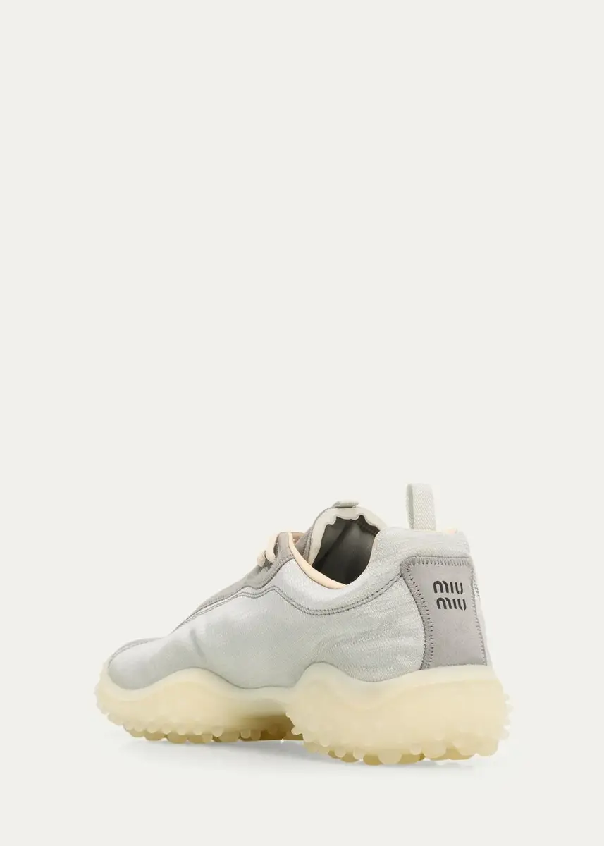 Miu Miu Bubble Metallic Leather Sneakers | Thumbnail 4 Miu Miu Bubble Metallic Leather Sneakers | Thumbnail 4