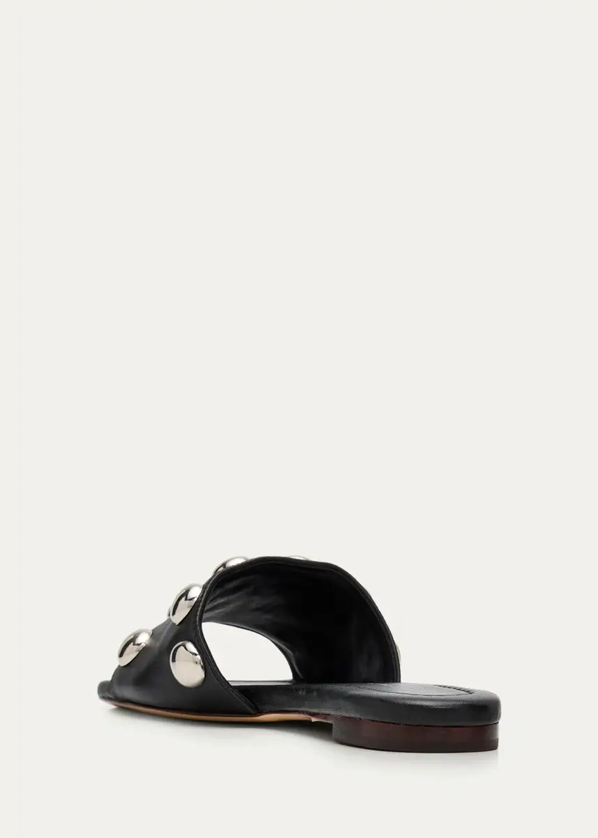 Loeffler Randall Hayes Studded Leather Flat Slide Sandals | Thumbnail 4