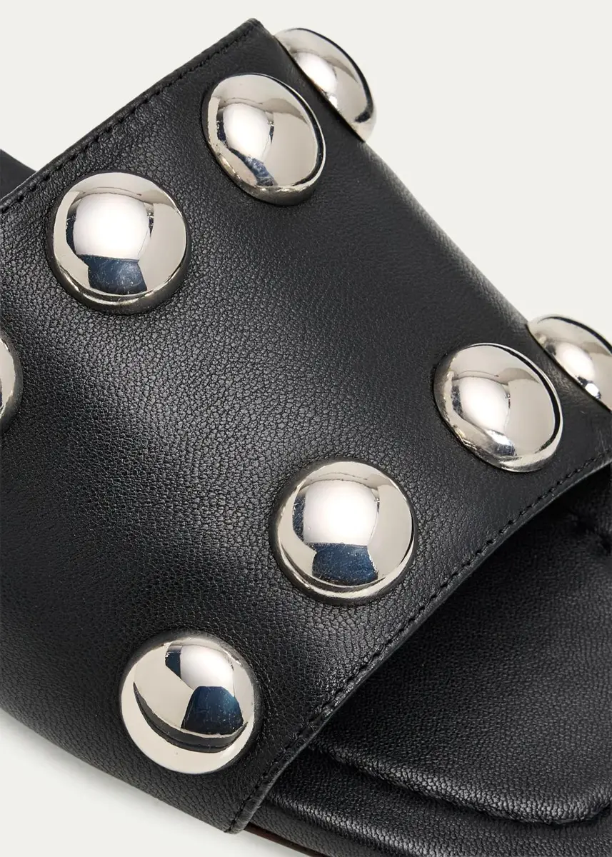 Loeffler Randall Hayes Studded Leather Flat Slide Sandals | Thumbnail 5