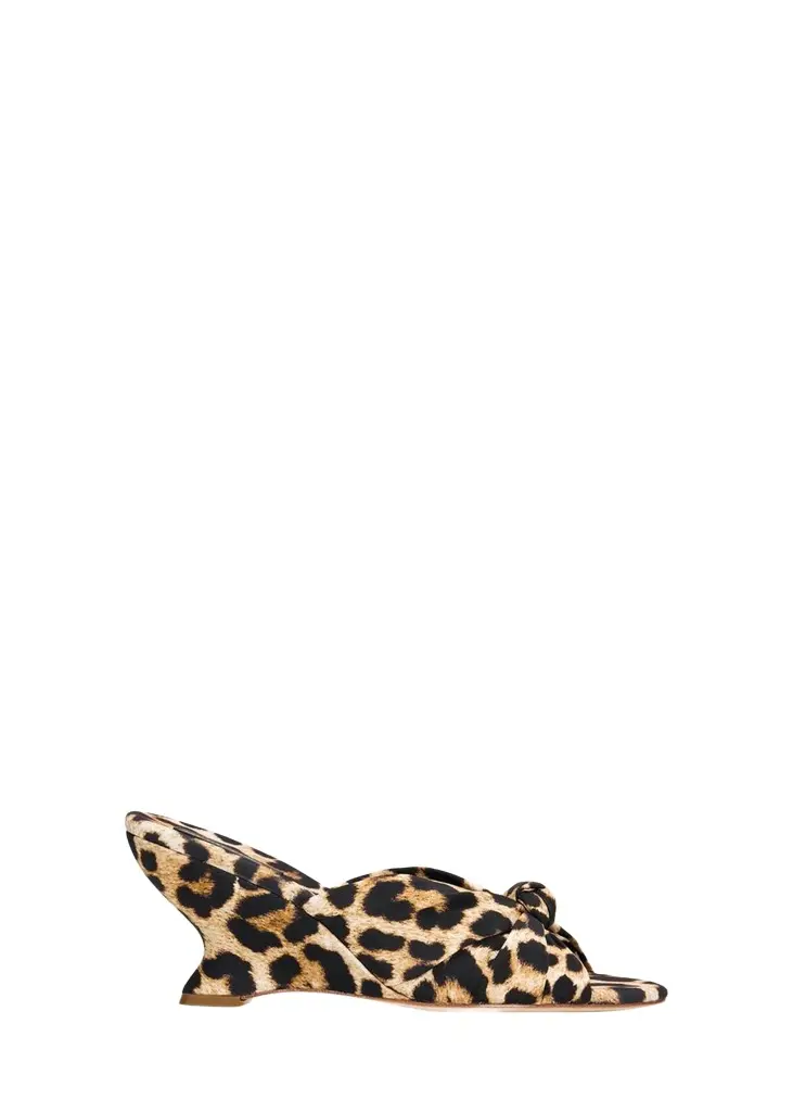 Loeffler Randall 75mm Marsy Leopard Wedge Sandals