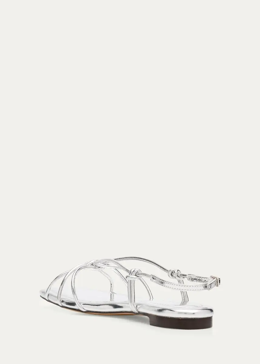 Loeffler Randall Karly Strappy Flat Metallic Leather Sandals | Thumbnail 2