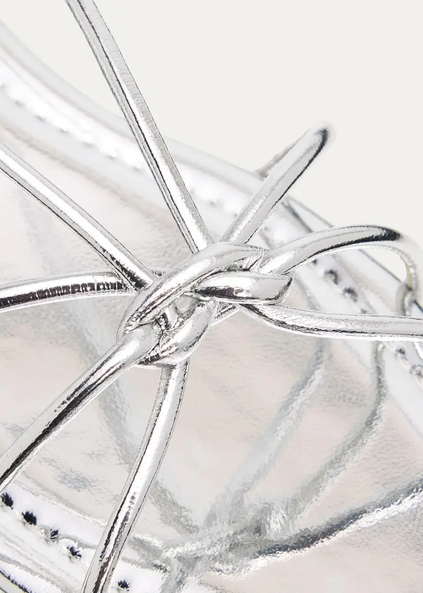 Loeffler Randall Karly Strappy Flat Metallic Leather Sandals | Thumbnail 3