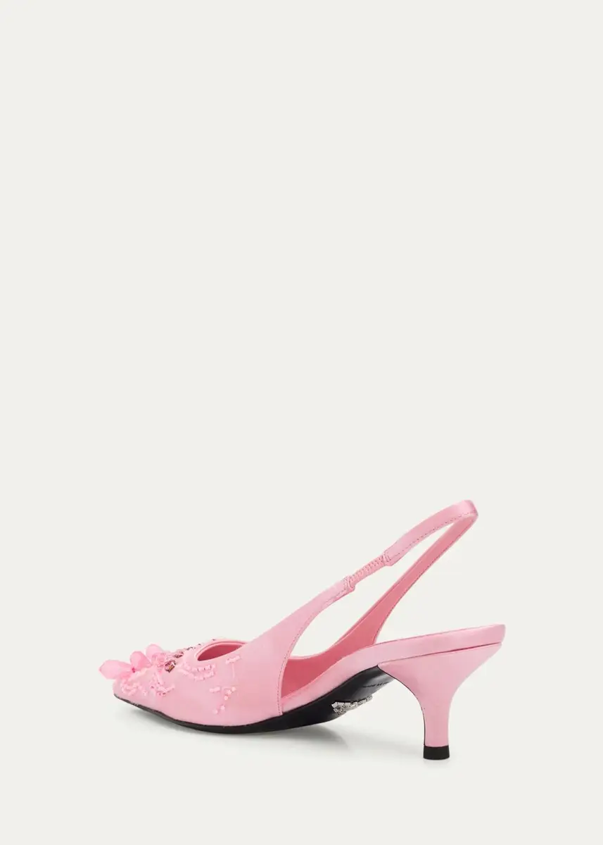 Prada 55mm Ricami Embellished Satin Slingback Pumps | Thumbnail 2 Prada 55mm Ricami Embellished Satin Slingback Pumps | Thumbnail 2
