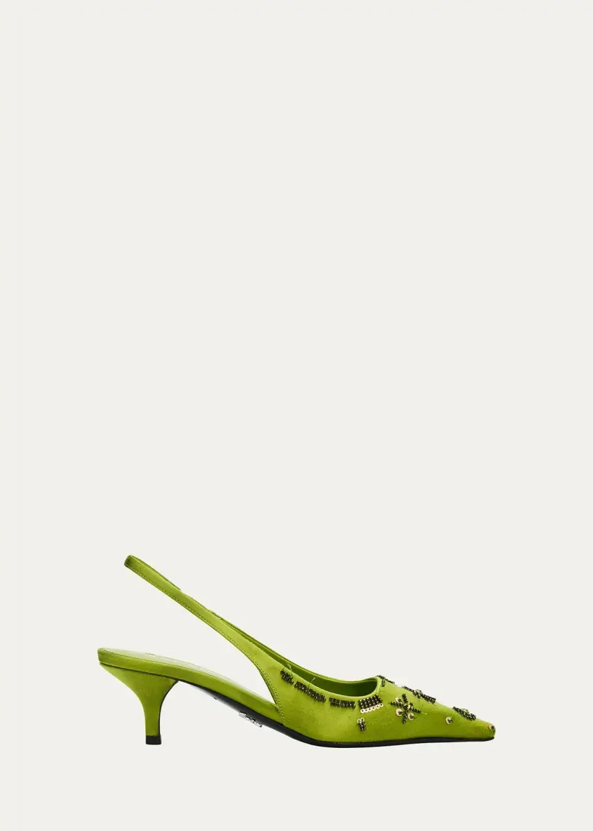 Prada 55mm Ricami Embellished Satin Slingback Pumps | Thumbnail 4 Prada 55mm Ricami Embellished Satin Slingback Pumps | Thumbnail 4
