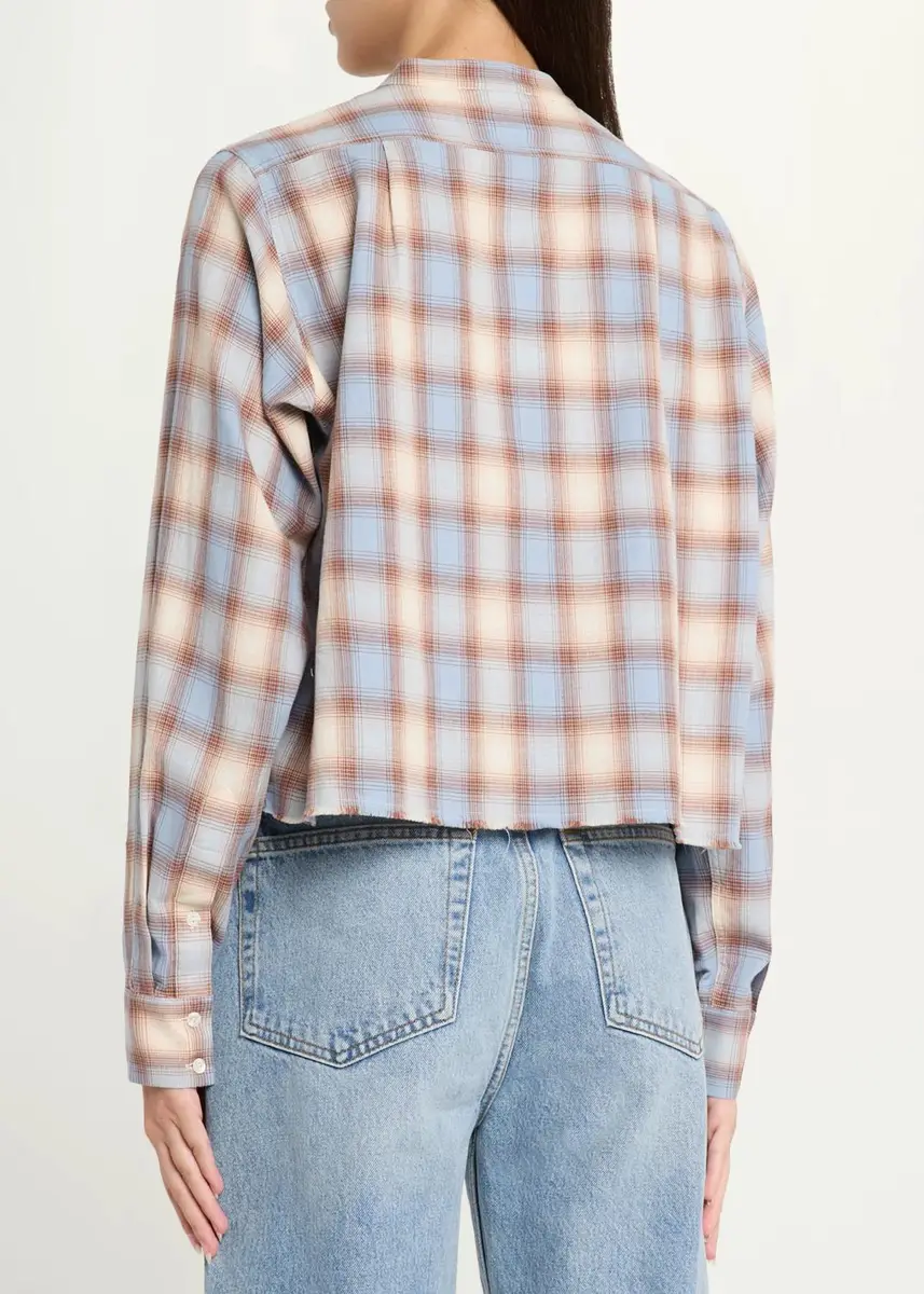RE/DONE Bianca Cropped Cotton Plaid Shirt | Thumbnail 3 RE/DONE Bianca Cropped Cotton Plaid Shirt | Thumbnail 3