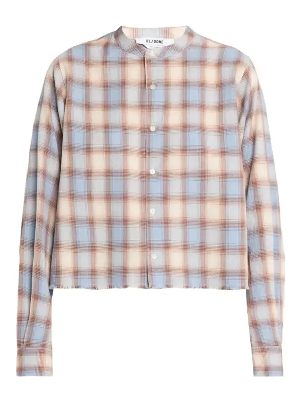 Bianca Cropped Cotton Plaid Shirt