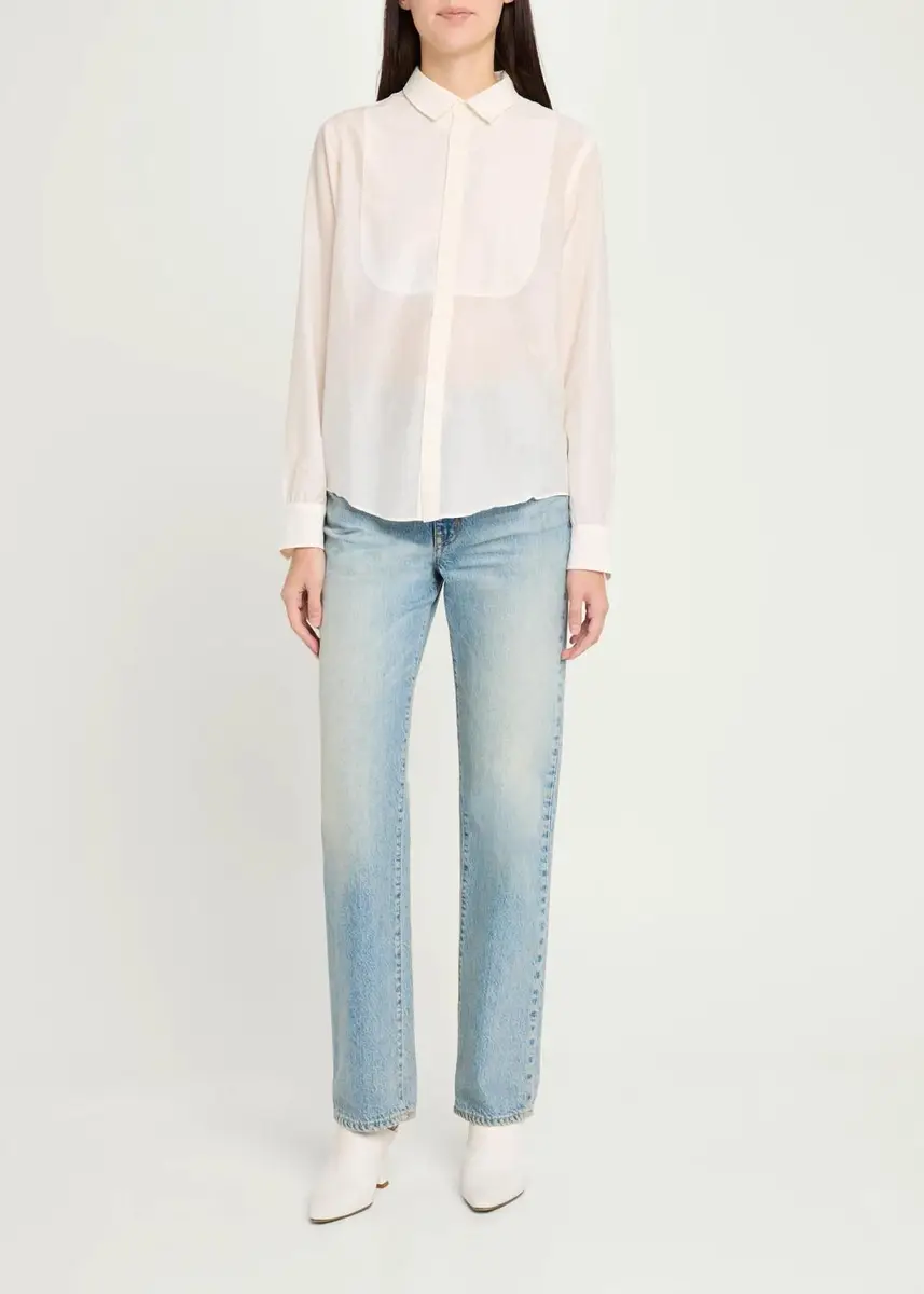 RE/DONE Dillon Cotton-Silk Voile Button-Front Shirt | Thumbnail 2