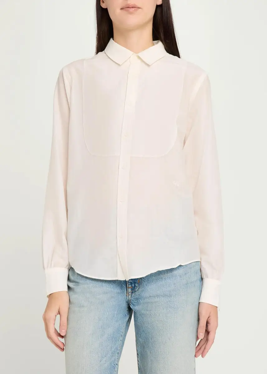RE/DONE Dillon Cotton-Silk Voile Button-Front Shirt | Thumbnail 4