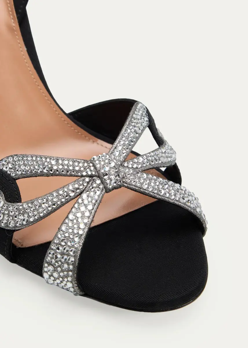 Aquazzura 85mm Ribbon Kiss Embellished Satin Slingback Sandals | Thumbnail 5 Aquazzura 85mm Ribbon Kiss Embellished Satin Slingback Sandals | Thumbnail 5