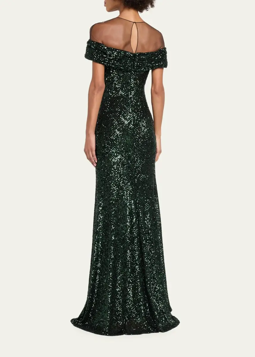 Naeem Khan Off-The-Shoulder Sequined Illusion Gown | Thumbnail 7 Naeem Khan Off-The-Shoulder Sequined Illusion Gown | Thumbnail 7
