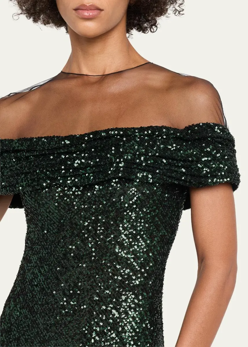 Naeem Khan Off-The-Shoulder Sequined Illusion Gown | Thumbnail 9 Naeem Khan Off-The-Shoulder Sequined Illusion Gown | Thumbnail 9