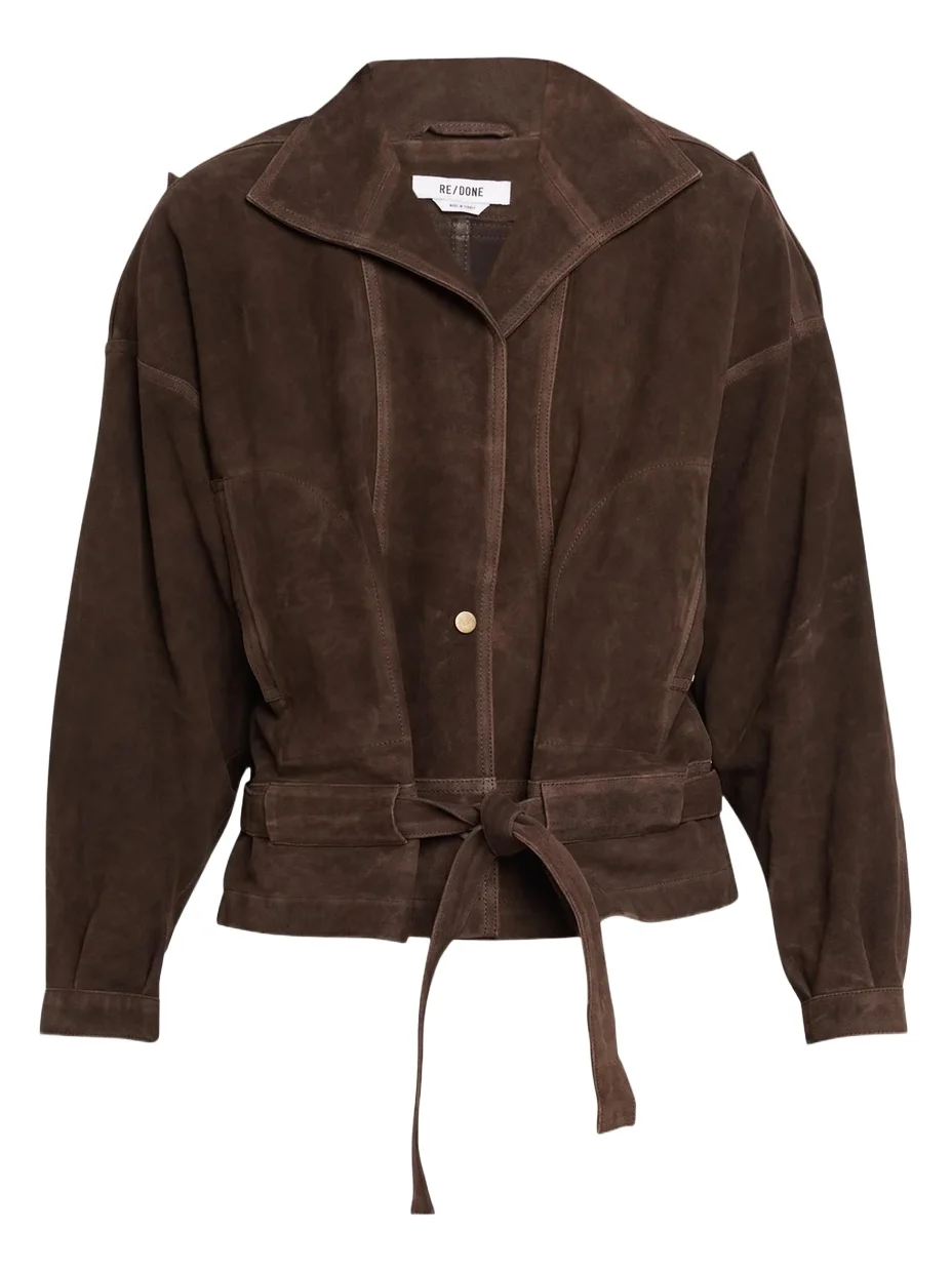 RE/DONE Debbie Belted Suede Jacket