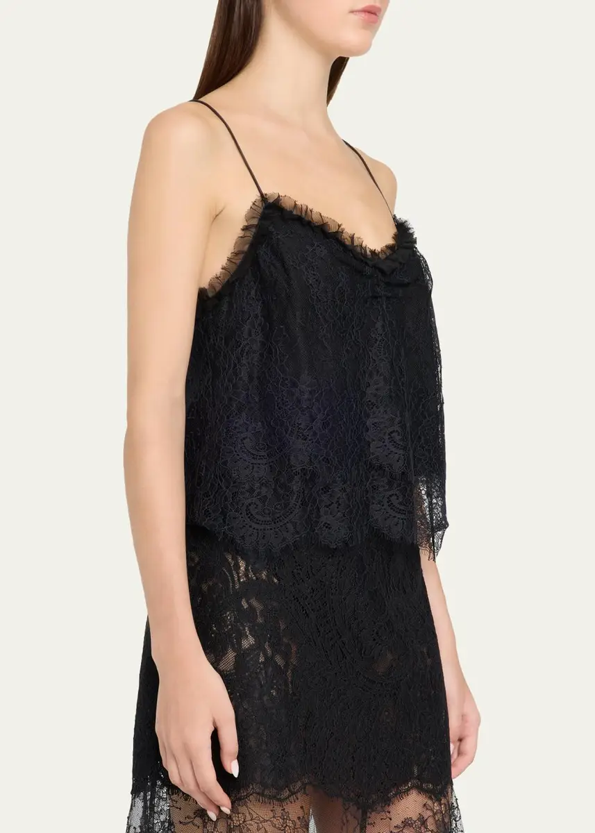 LoveShackFancy Ferni Floral Lace Tank Top | Thumbnail 4