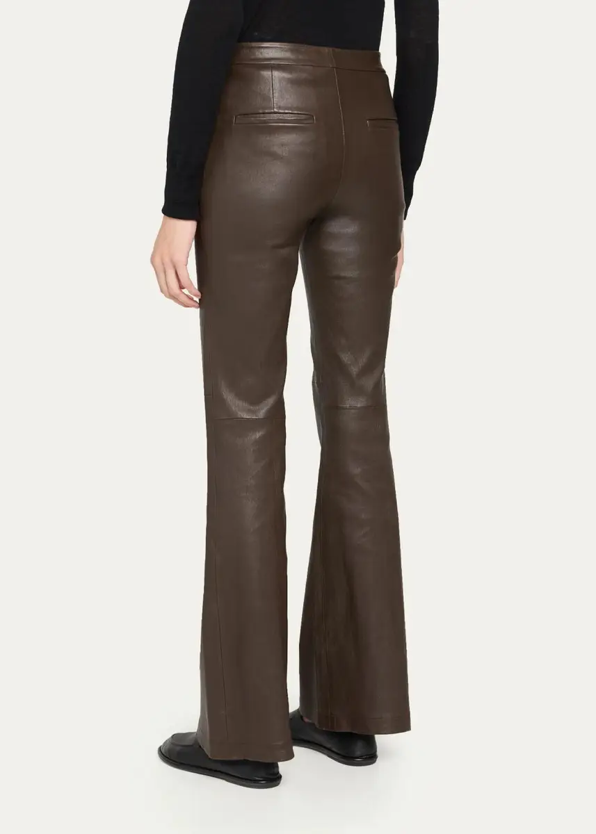 Vince Mid-Rise Stretch-Leather Flare Pants | Thumbnail 2 Vince Mid-Rise Stretch-Leather Flare Pants | Thumbnail 2