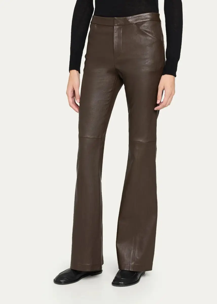Vince Mid-Rise Stretch-Leather Flare Pants | Thumbnail 3 Vince Mid-Rise Stretch-Leather Flare Pants | Thumbnail 3