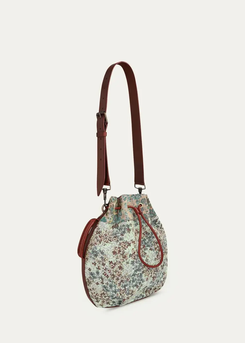 Dries Van Noten Squeeze Small Floral Tapestry Pouch Bag | Thumbnail 2