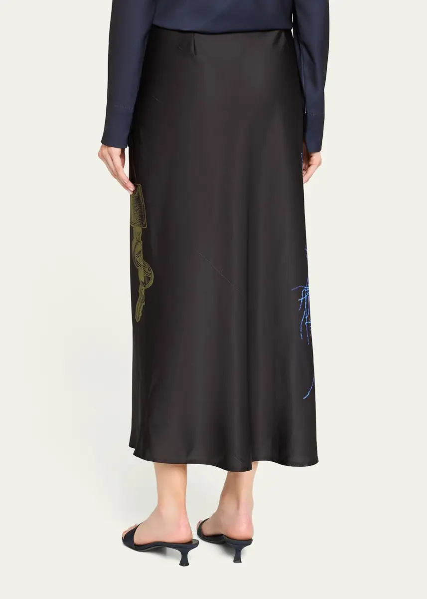 Jason Wu Collection Printed Crepe Satin Bias Midi Skirt | Thumbnail 3 Jason Wu Collection Printed Crepe Satin Bias Midi Skirt | Thumbnail 3
