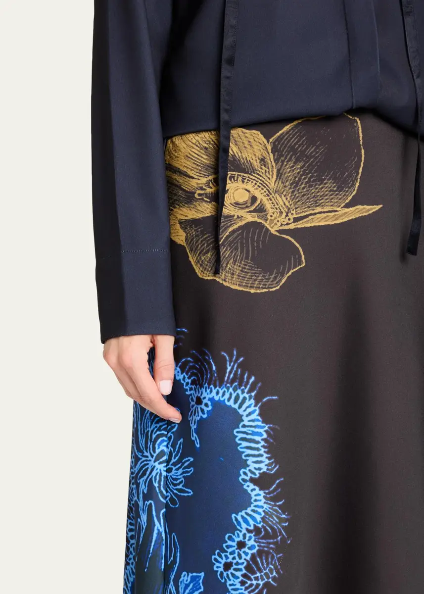 Jason Wu Collection Printed Crepe Satin Bias Midi Skirt | Thumbnail 5 Jason Wu Collection Printed Crepe Satin Bias Midi Skirt | Thumbnail 5