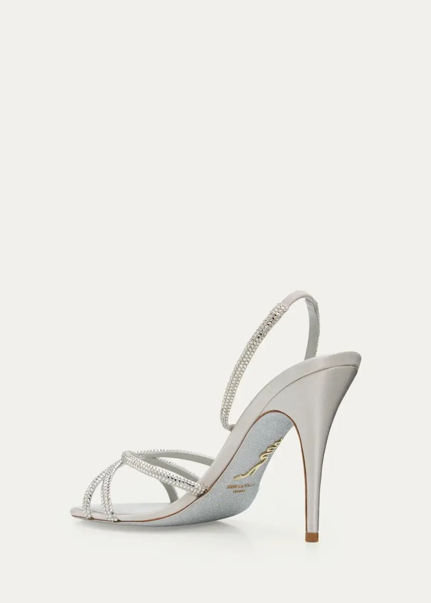 René Caovilla 100mm Embellished Metallic Leather Sandals | Thumbnail 4 René Caovilla 100mm Embellished Metallic Leather Sandals | Thumbnail 4