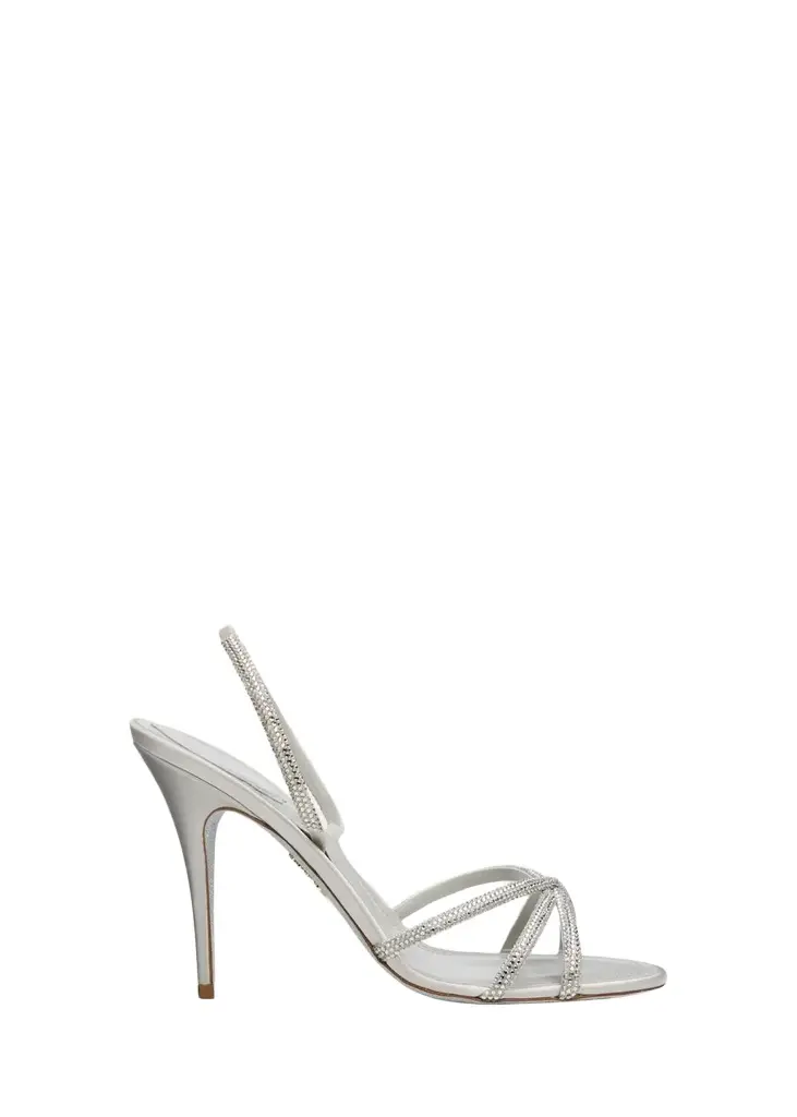 100mm Embellished Metallic Leather Sandals 100mm Embellished Metallic Leather Sandals
