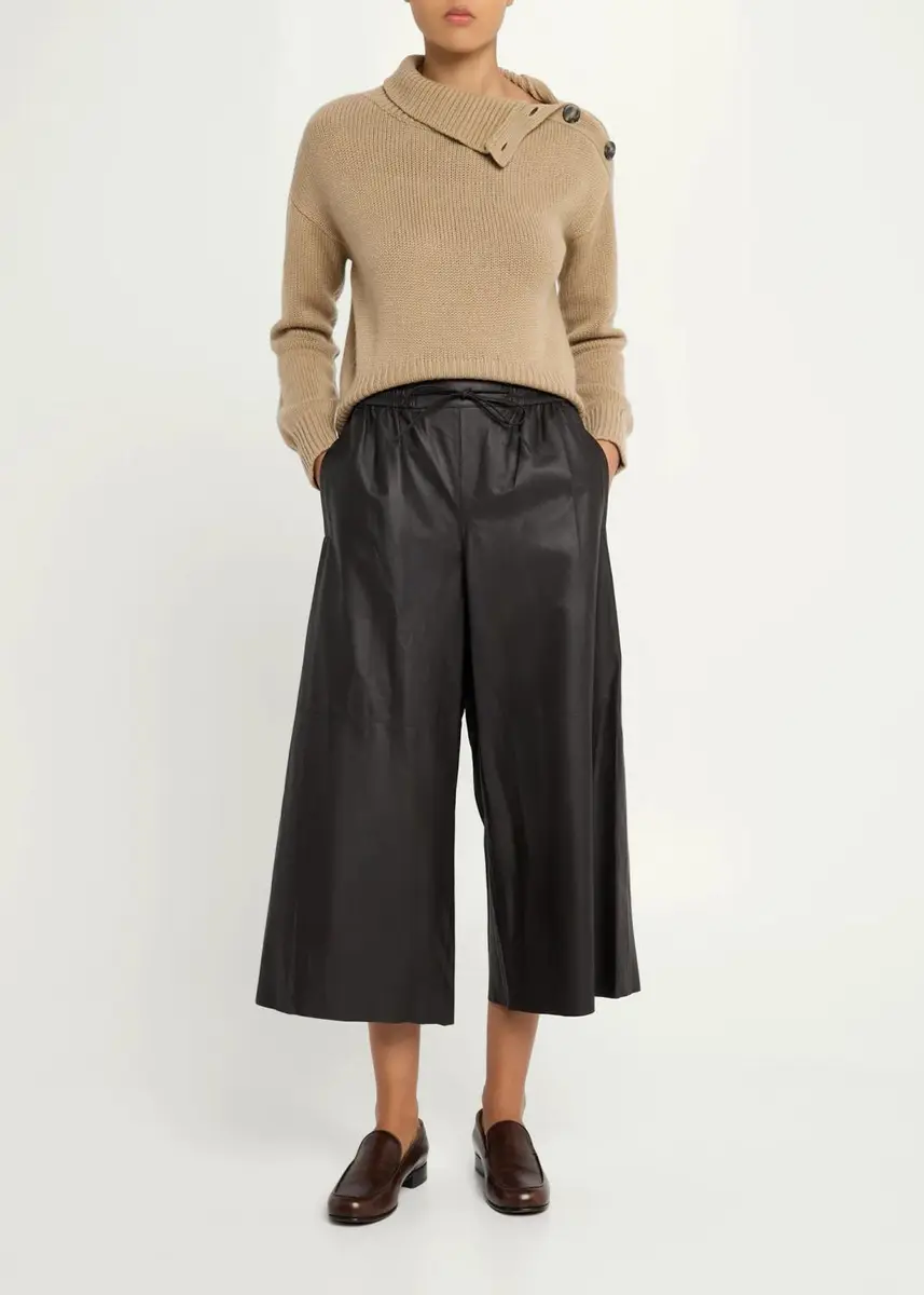 Yves Salomon Wide Lambskin Leather Culottes | Thumbnail 2 Yves Salomon Wide Lambskin Leather Culottes | Thumbnail 2